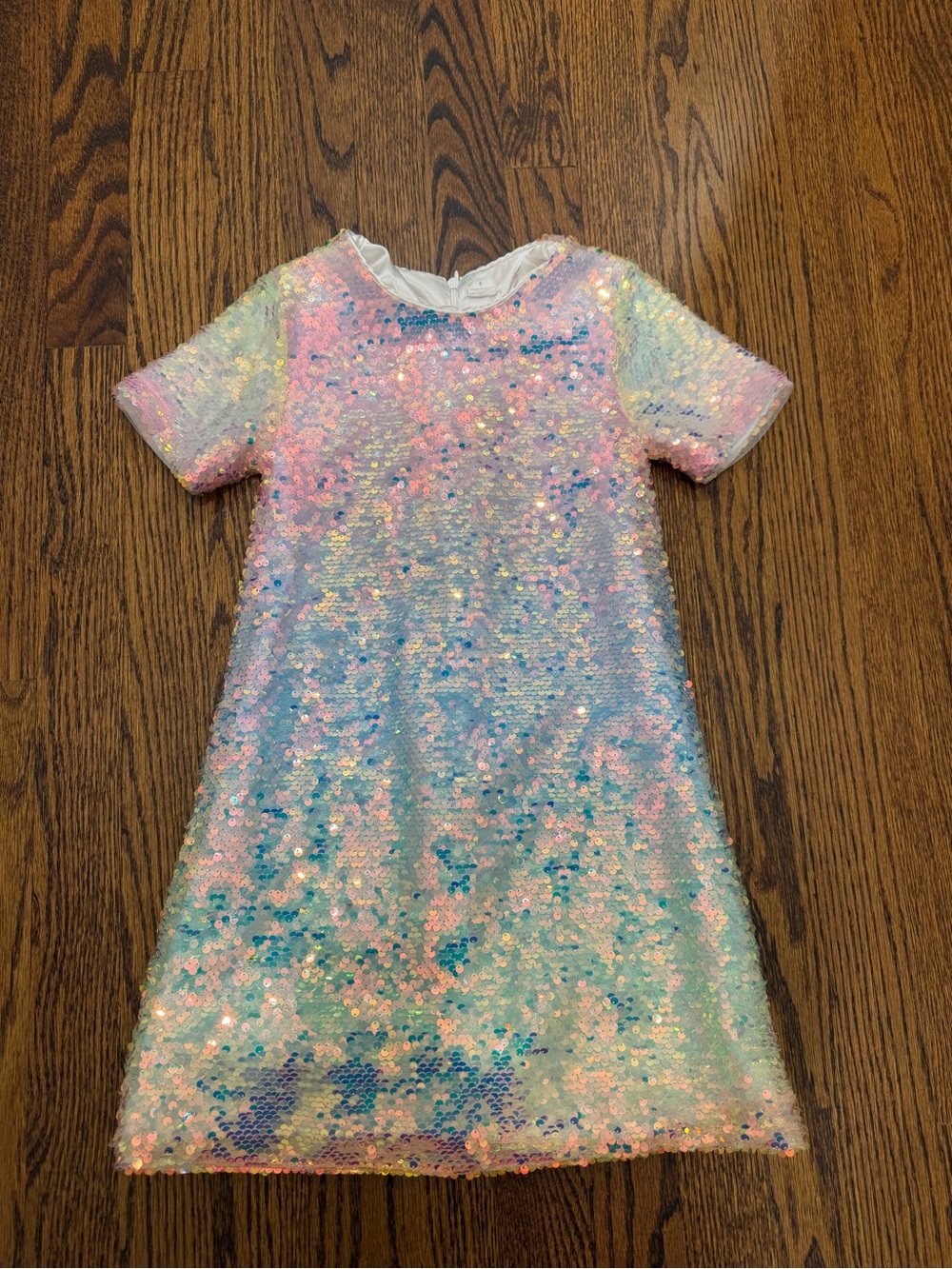 Source Unknown Iridescent Sequin Pastel Rainbow Girls Formal Dress